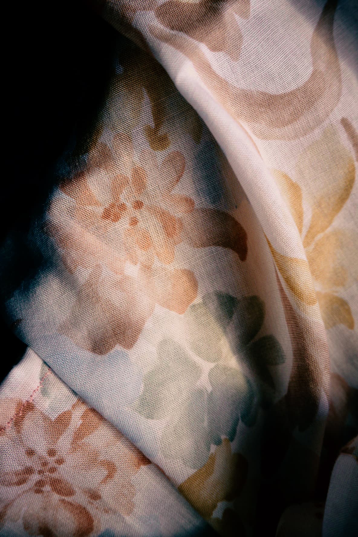 Folded floral textile
